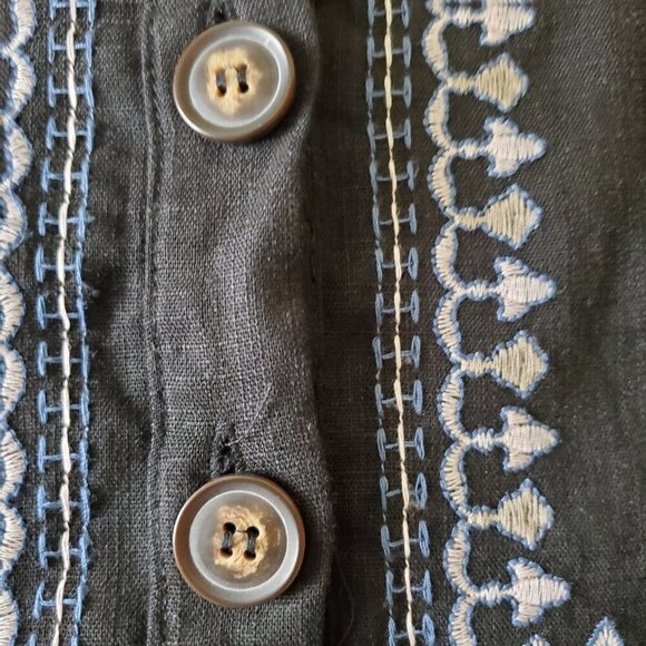 francesca's Beautiful BOHO Embroidered Linen Blend Skirt Size Med NWT - Picture 7 of 15